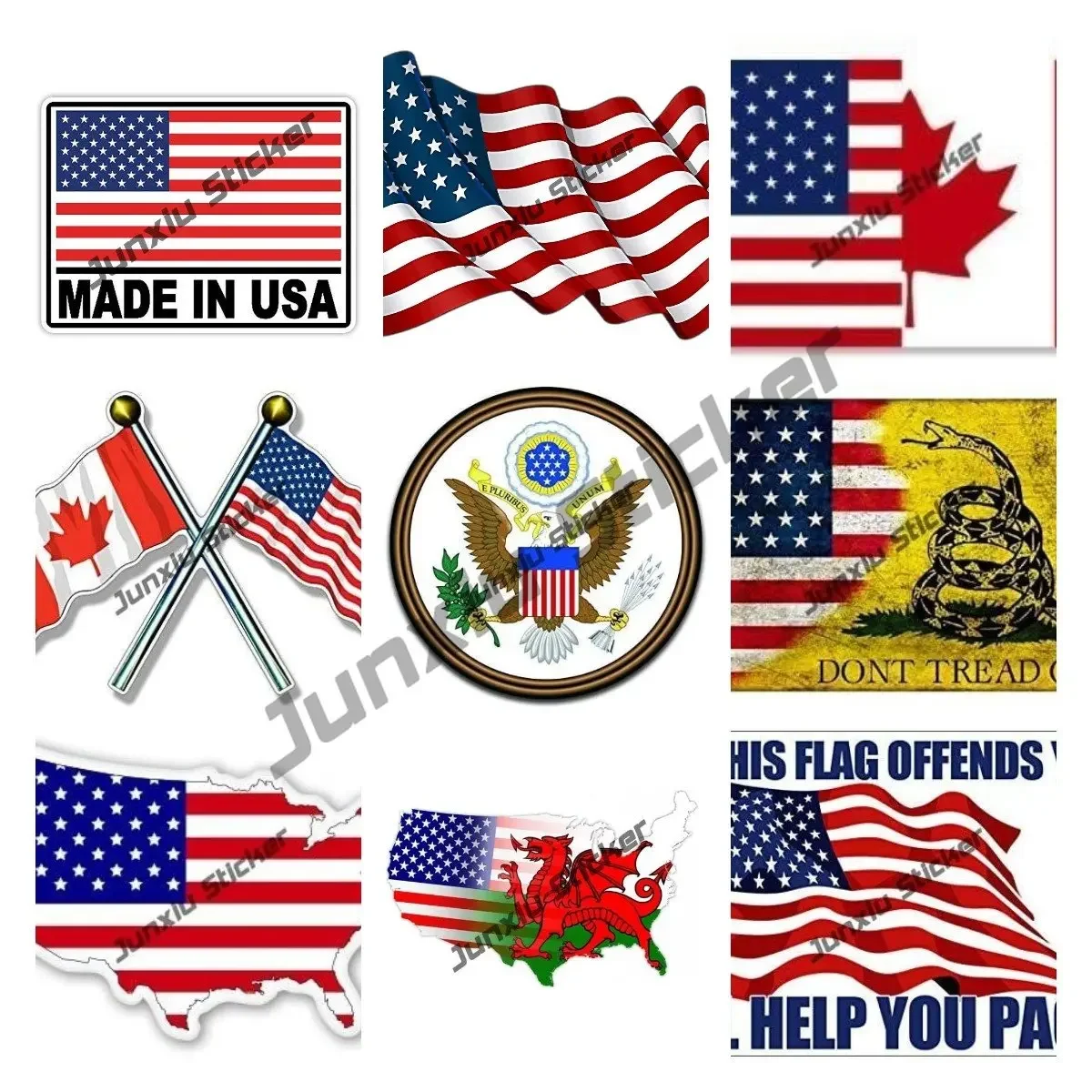 

United States of America Seal Map Flag Vinyl Decal USA Sticker for Car Truck Van SUV Window Cup Laptop Car Accessories KK13cm