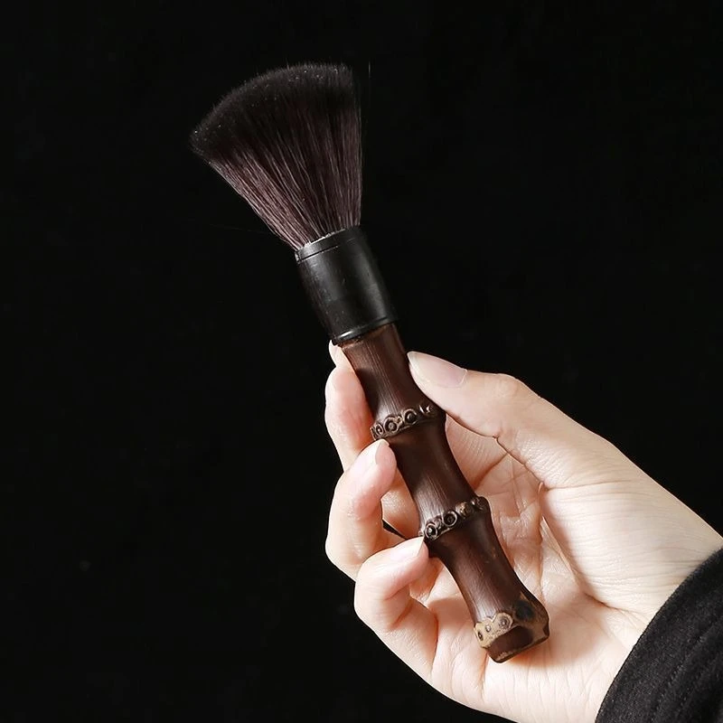 Purple Bamboo Root Teapot Brush Natural Bristle Cleaning Tool for Gongfu Tea Ceremony Tea Table Dust Sweeper Accessories