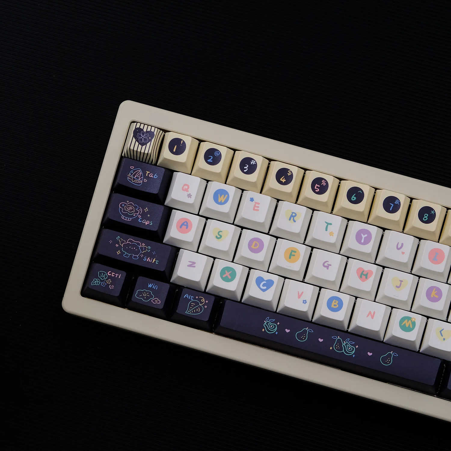 146 Keys Black Rock Sugar Simple style Keycaps Keycaps Cherry Profile Keycap Custom for MX Switches DIY Mechanical Keyboard Gift