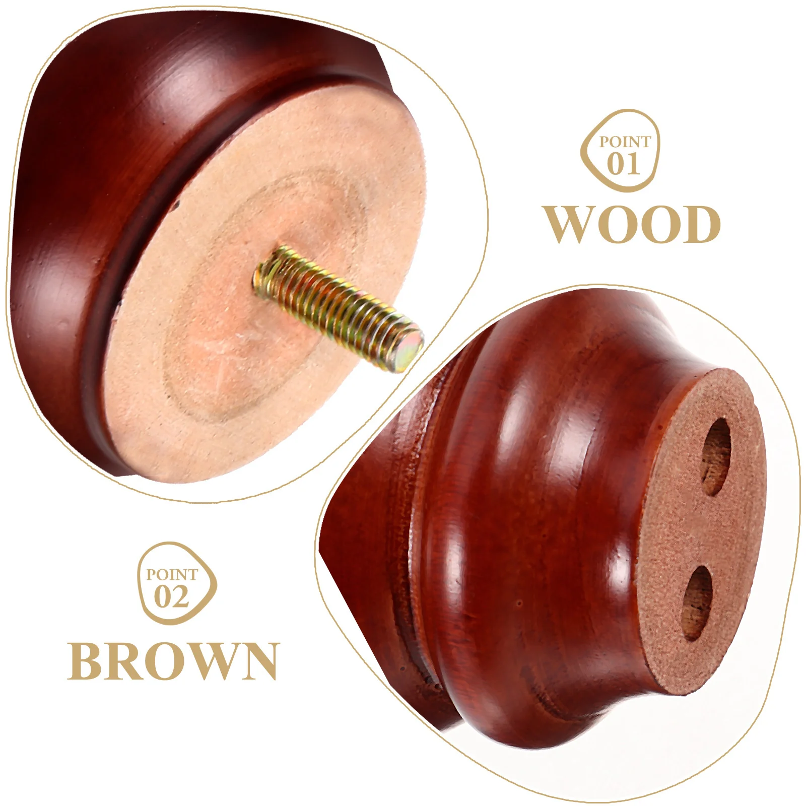 

2Pcs Wooden Furniture Feet Sturdy Chair Legs Easy Install Protect Floor Home Use Small Size Wooden Sofa Legs Furniture Leg