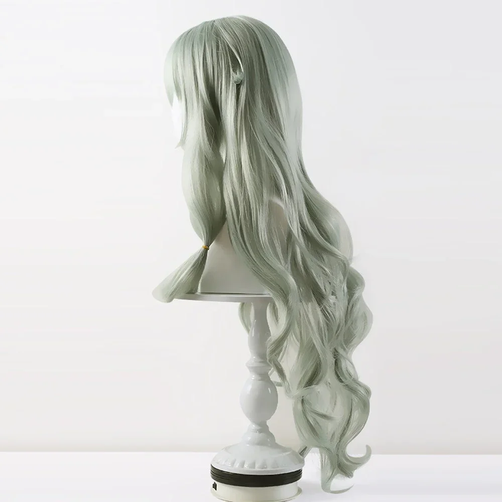 RANYU Women Wigs Synthetic Long Wavy Green Game Cosplay Hair Heat Resistant Wig For Party