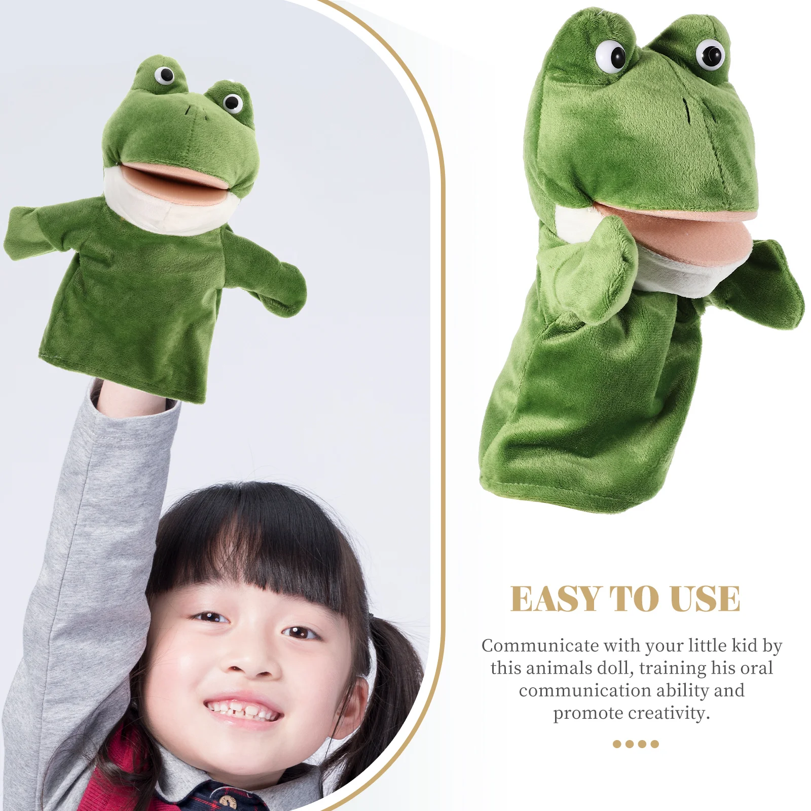 Puppets Toys for Toddlers Hand Early Education Kids Animal Movable Cartoon Storytelling Green Plush Small Child Parent-child