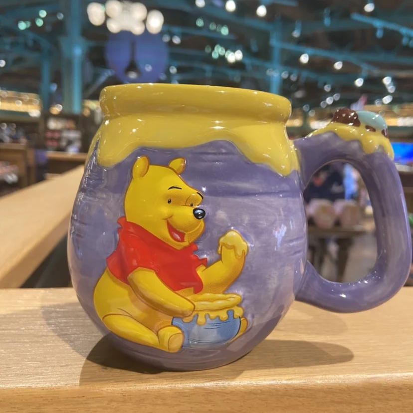 Disney cartoon cute Pooh Mickey Mouse Ceramic Cup Winnie Drinking  Coffee Cup