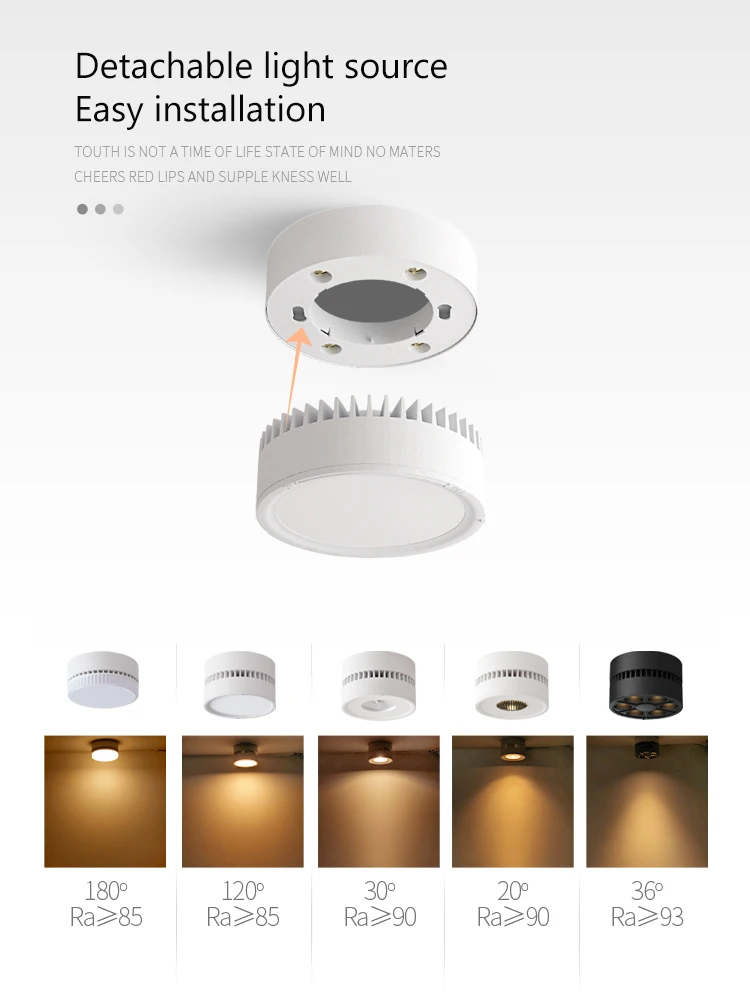 Imagem -03 - Yiying Led Downlight Superfície Montada Redonda Gx53 Lâmpada do Teto Destacável Fonte de Luz 7w Spotlight 110v 220v para Casa Interior