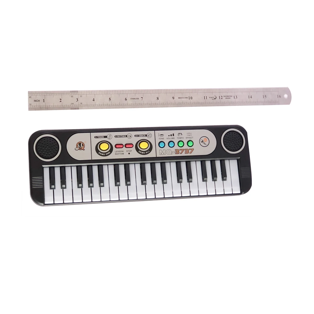 Mini órgão eletrônico com microfone para crianças, 37 teclas, teclado musical, piano digital, brinquedos para crianças