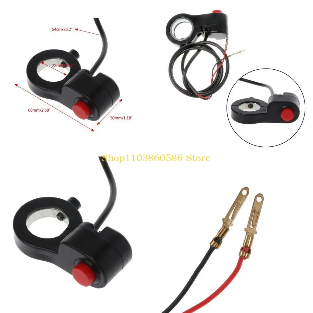 242A 22mm 7/8" Motorcycle Handlebar Horn Switch Start Speaker Connection Button Equip