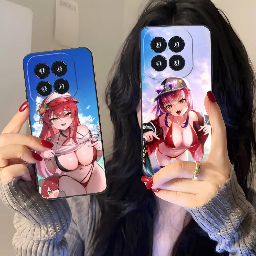 

Anime Houshou Marine Phone Case for Xiaomi 15 14 13 12 Mi 11 T Ultra Lite Pro S X 5G Colour Printing Protective Cover Smartphone