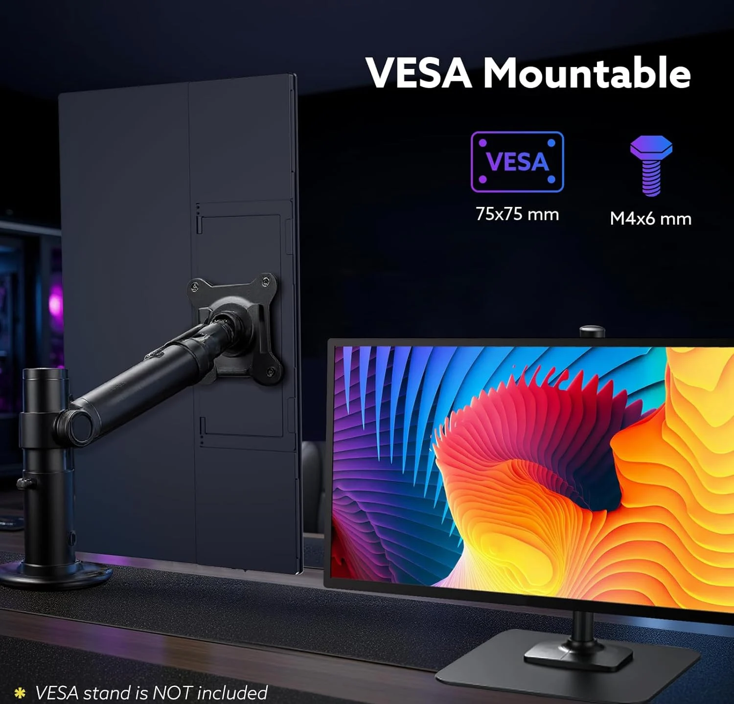 AHXJKA شاشة ألعاب محمولة مقاس 23.8 بوصة 120 هرتز 1080P HDMI شاشة لمس خارجية لأجهزة الكمبيوتر المحمول وأجهزة Xbox Gamer شاشة عرض للهاتف المحمول HDR