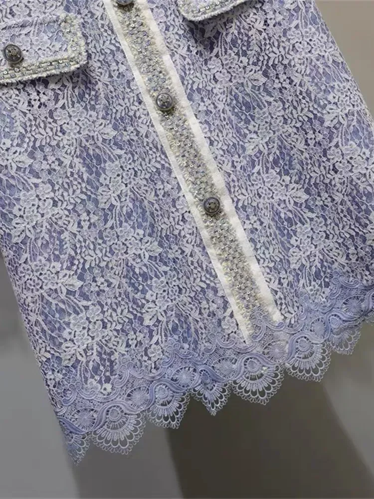 Женское кружевное платье на молнии, короткое платье с цветочным кружевом и оборками, в Корейском стиле