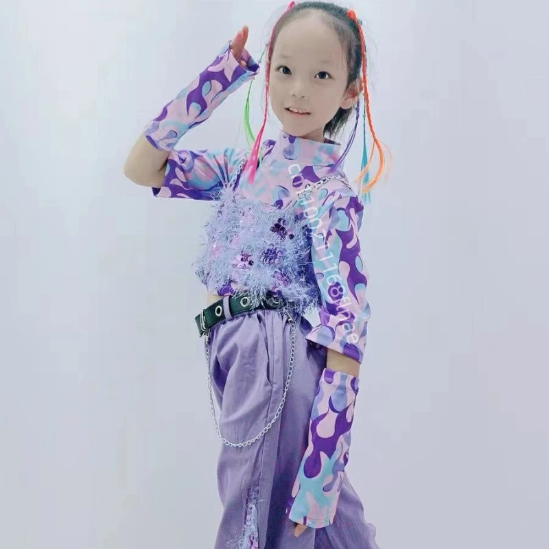 Jazz-Tanzkostüm für Mädchen, modisches Performance-Kostümset für Mädchengruppen, Runway-Show, Hip-Hop-Street-Dance-Kostüm