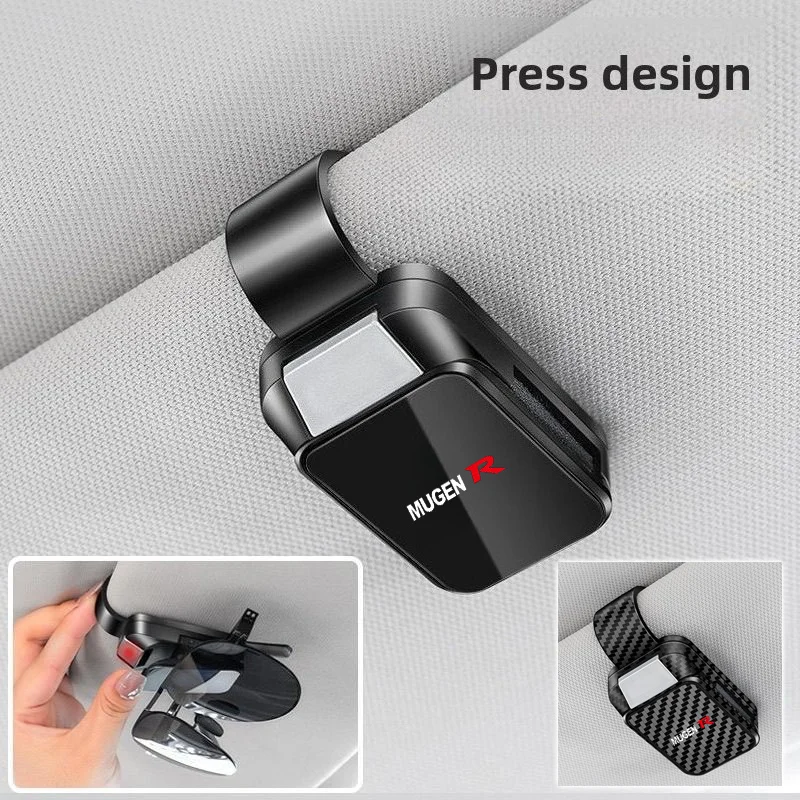Car Sun Visor Carbon Glasses Sunglasses Clip Holder case Storage for Honda CIVIC FIT Accord C-RV X-RV Jazz MUGEN R Accessories