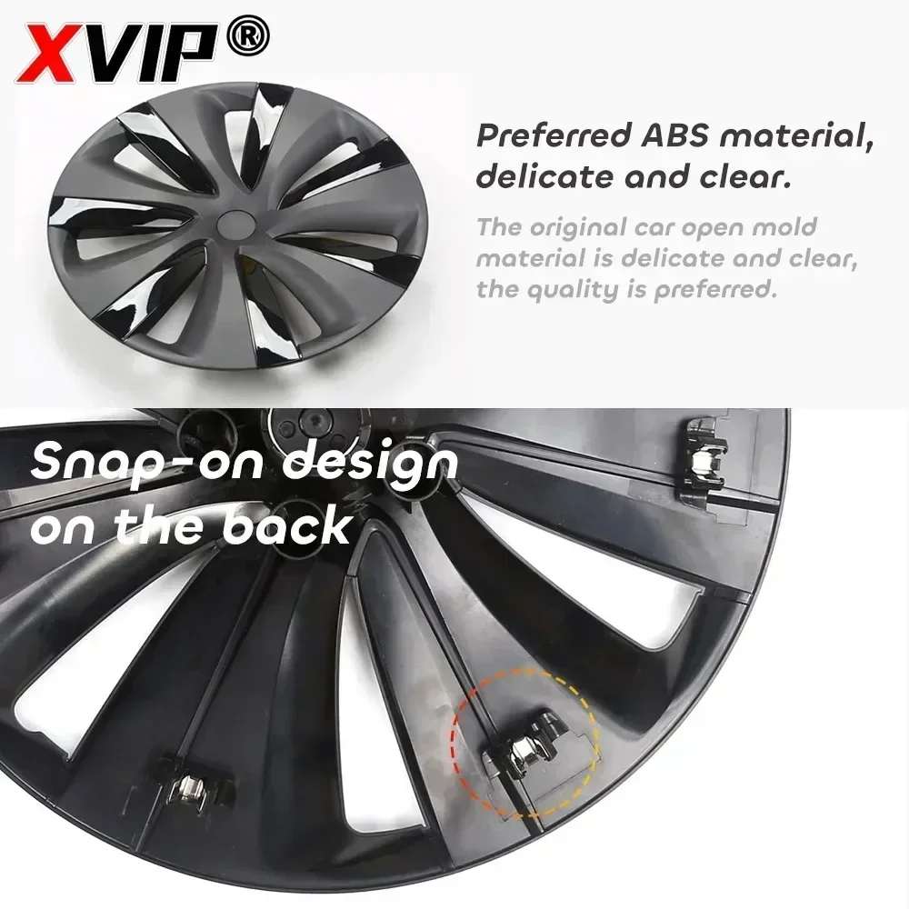 XVIP 4PCS Hubcaps For Tesla Model Y 21-23 19\'\' Grey Black White Multiple Styles Wheel Covers Hub Caps Replacement Rim Protectors