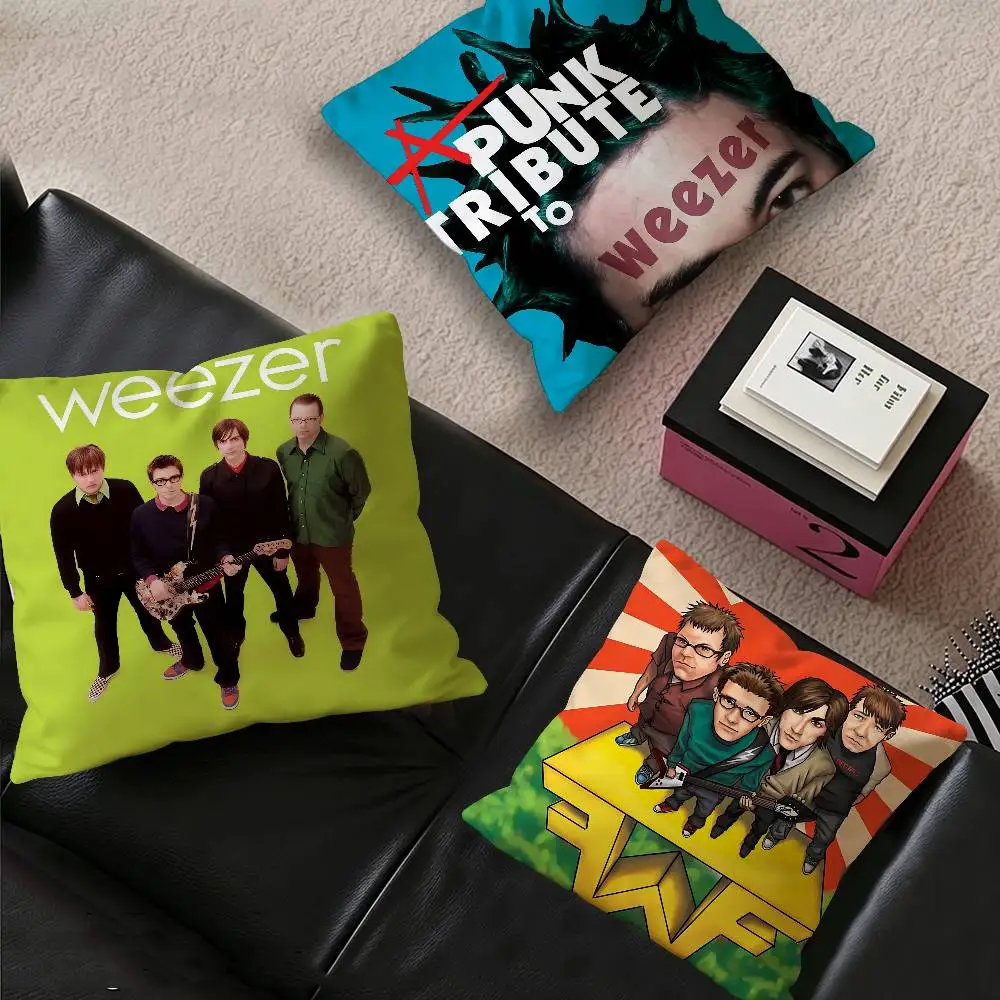 Rock Band W-Weezer Cushion Cover Polyester Sofa Cushions Decorative Throw Pillows Home Decoration Pillowcover