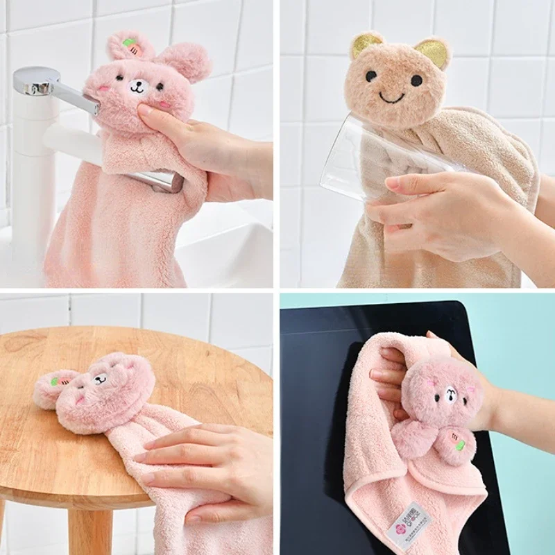 Kids Towel Cute Animal Hand Towels for Baby Bath Hand Dry Towel Kids Children Microfiber Quick Drying Hanging Hand Towel