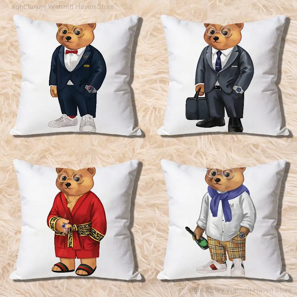 

Fashion B-Baron F-Filous Bear Celebrity Merchandise All-Match Printed Pillow Case Sofa Car Office Room Decoration Protector