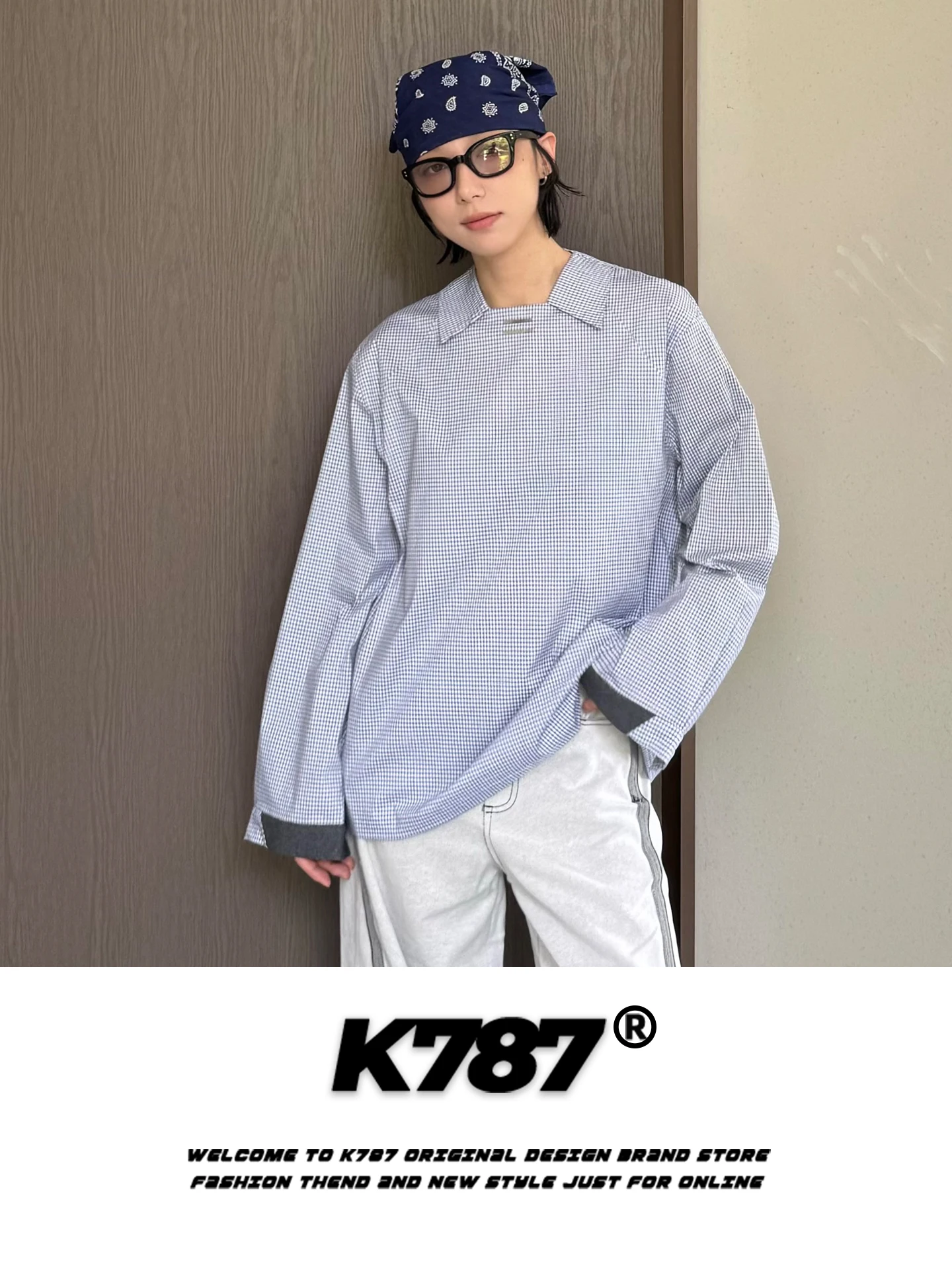 

American Retro Zipper Splice Stripes Long Sve irt ex Loose Casual Versatile irt Jaet Autumn Cotton Nylon Po...