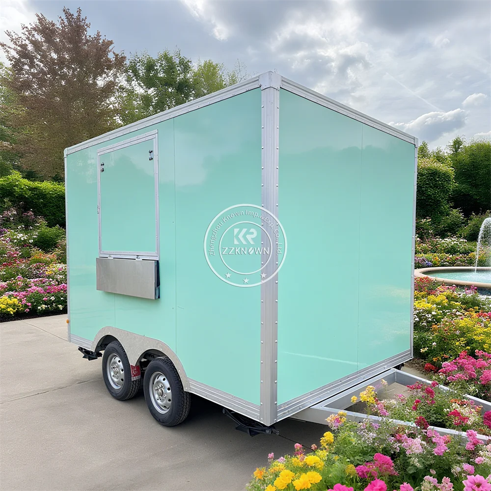 

Australia Standard Outdoor Street Mobile Fast Food Trailer Fully Equipped Snack Food Truck Trailer With Full Kitchen Equipments