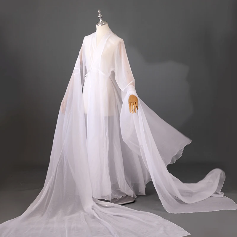 Immagine 5: Antico grande altalena Hanfu mantello maniche ad acqua cardigan Hanfu cappotto a maniche extra lunghe fata costume da spettacolo di danza popolare cinese