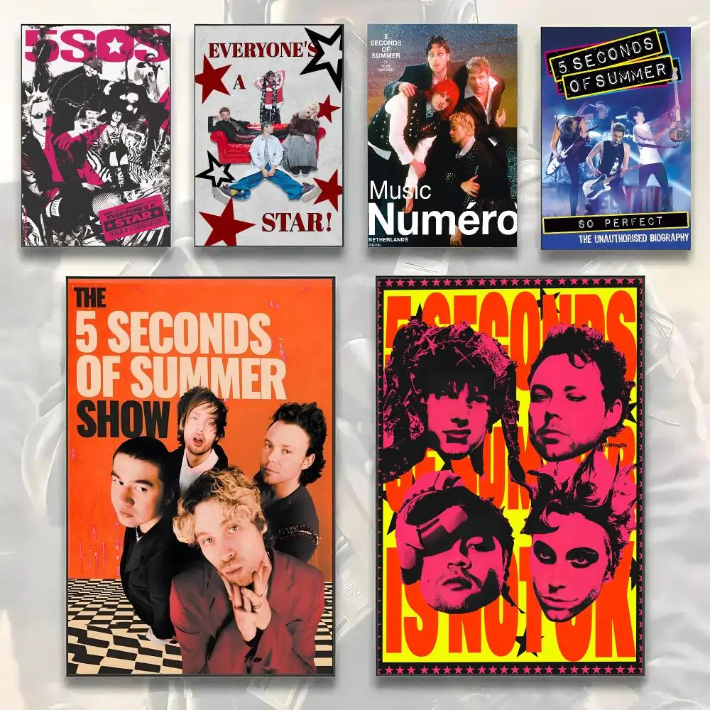Modern Pop Rock Band S-Seconds of Summer Painting Calligraphy Modern Canvas Wall Art Prints for Living Room Decor | Wall Decals