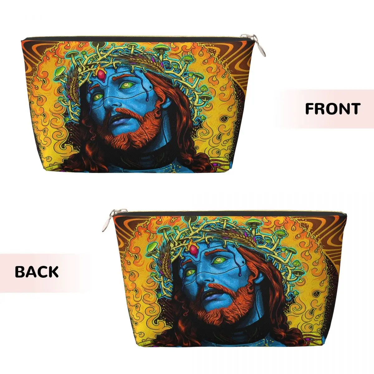 Custom Travel Jesus Christ In Heaven Toiletry Bag Portable Cosmetic Makeup Organizer for Women Beauty Storage Dopp Kit Case