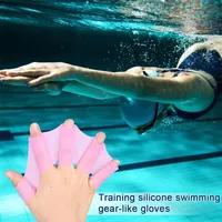 Silicone Swim Training Finger Wear Frog Type Swim Pool Paddles Finger Webbed Hand Finger Fin Hand Web Swimming Flippers