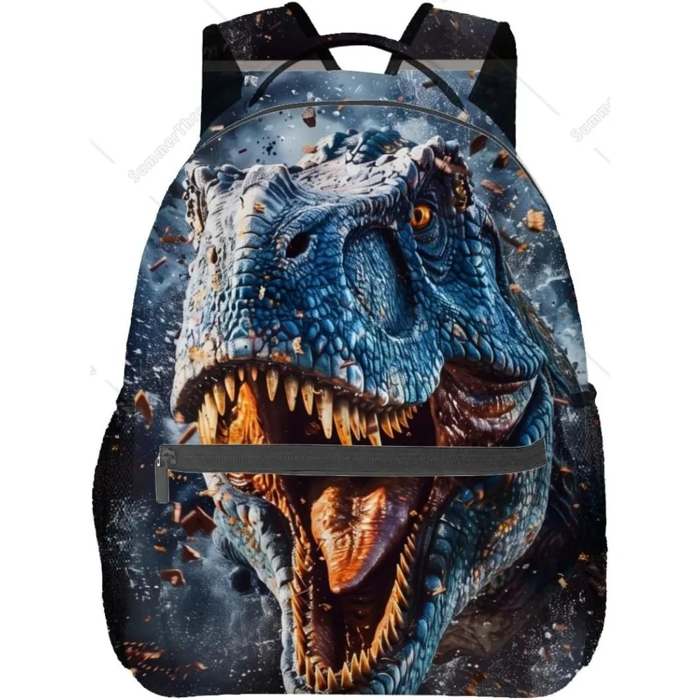 

Dinosaur Backpack, Polyester Laptop Bag, Prehistoric Creature Print Backpacks, Realistic Fierce Animal Back Pack, Rucksack Gifts