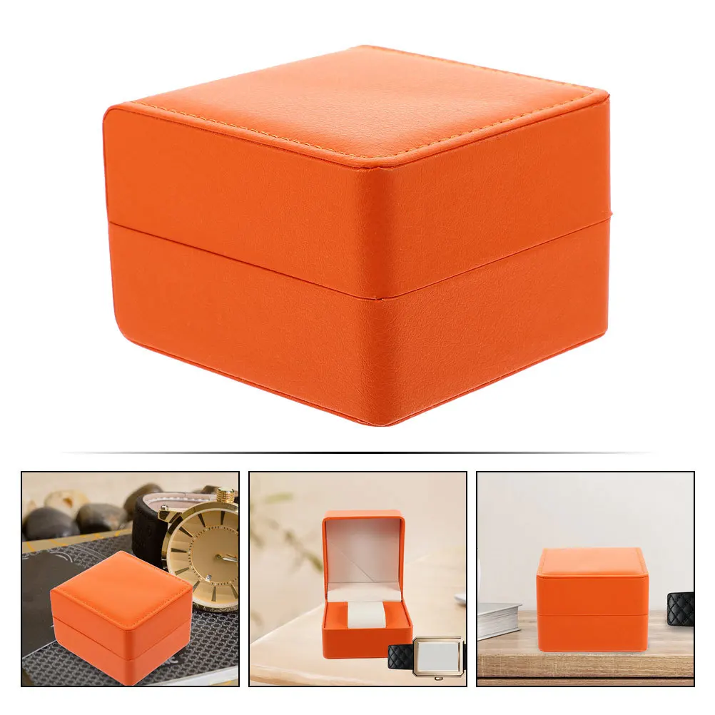 

2Pcs Wristwatch Display Case PU Watch Organizer Travel Storage Box Single Watch Holder Multifunctional Gift Box