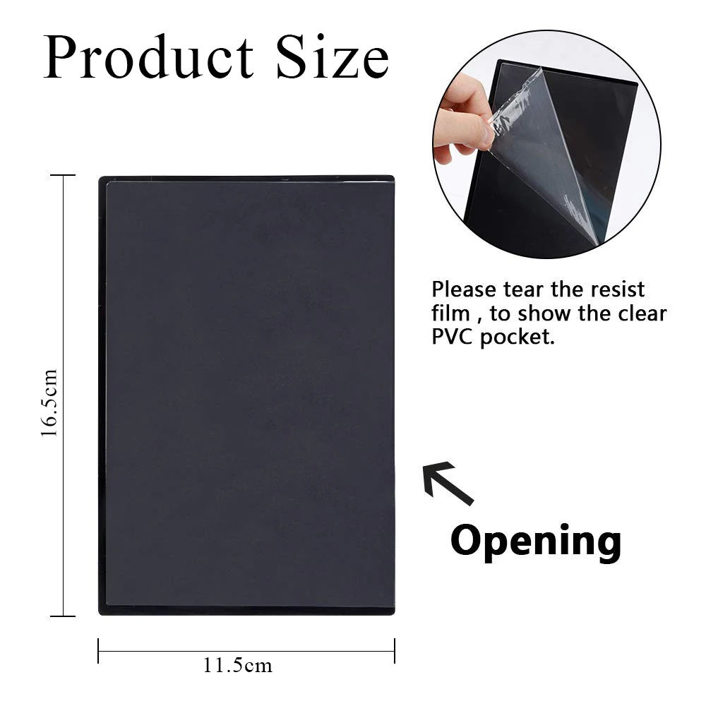 5pcs 115x165mm Black Magnetic Picture Frames Photos Pictures Holder with Clear Pocket Refrigerator Stickers for Home Decoration