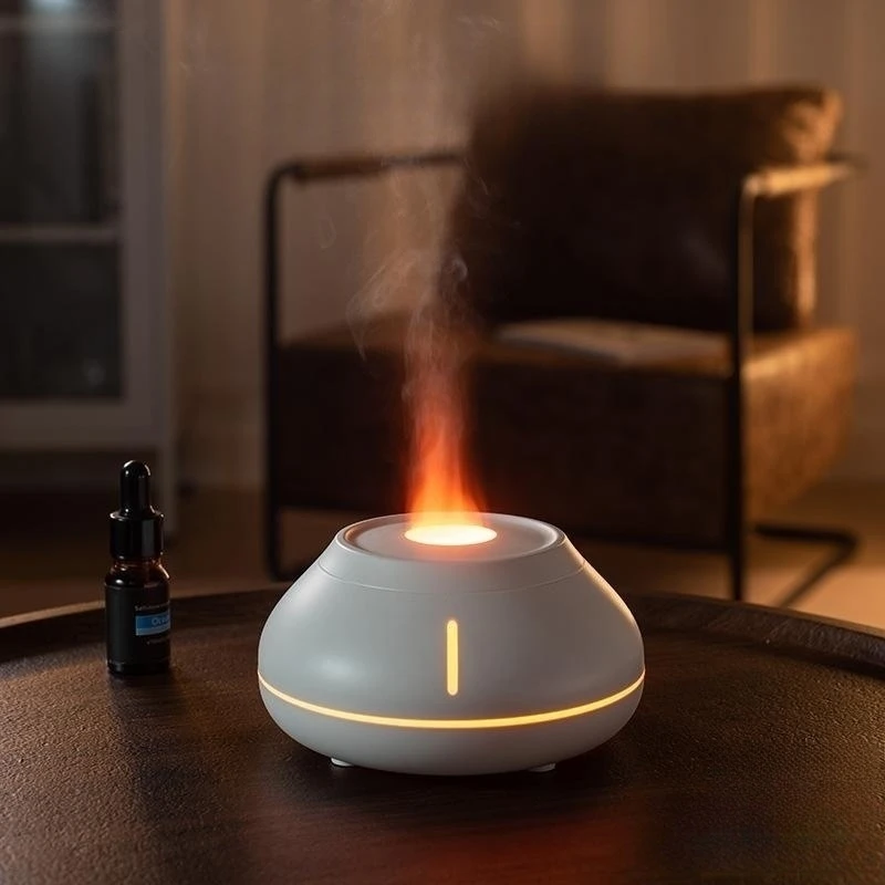 USB Flame Aromatherapy Essential Oil Diffuser with 7 Colors Light Ultrasonic Air Humidifier Cool Mist Maker Aroma Humidificador