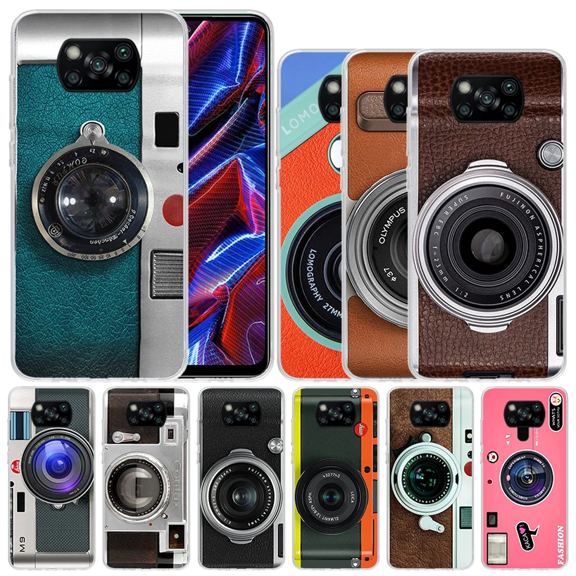 Fashion Classic Camera Lens Soft Cover for Xiaomi Poco X5 Pro X4 Gt X3 Nfc M5S Print Phone Case M4 M3 M2 F3 F2 F1 Mi Note 10 Lit