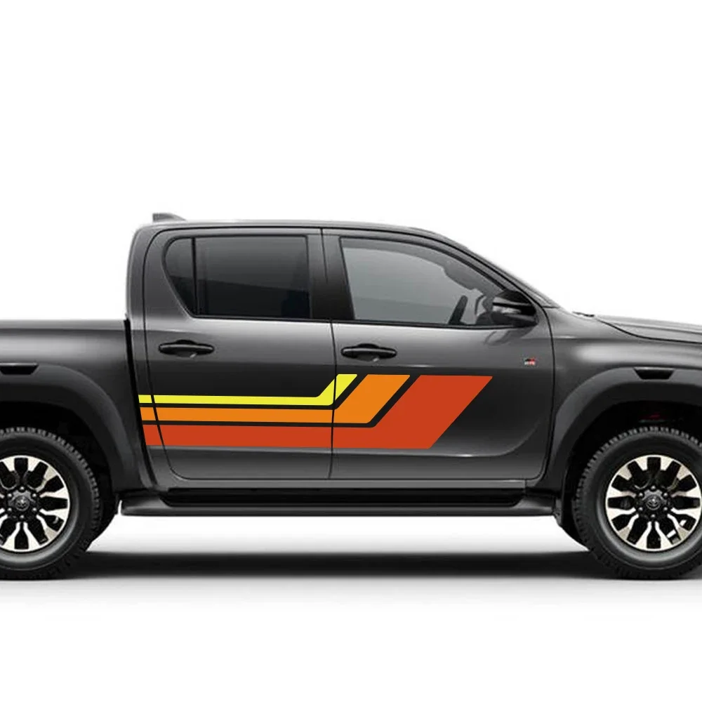 For Toyota Hilux Pickup Car Sticker Door Side Decal Graphic Sticker Stripe Kit PVC Stickers Car Decorative Exterior Accessories