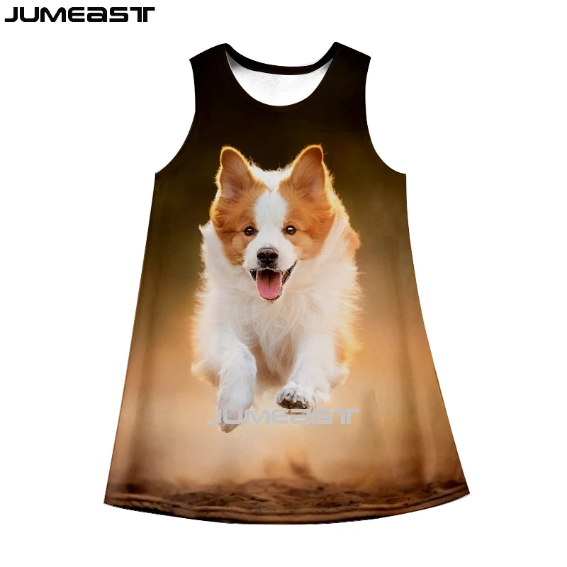 

Jumeast Y2k Women 3D Printed Dresses Hip Hop Lovely Animal Dog Summer Fashion Sleeveless Dress Suspender Nightdress