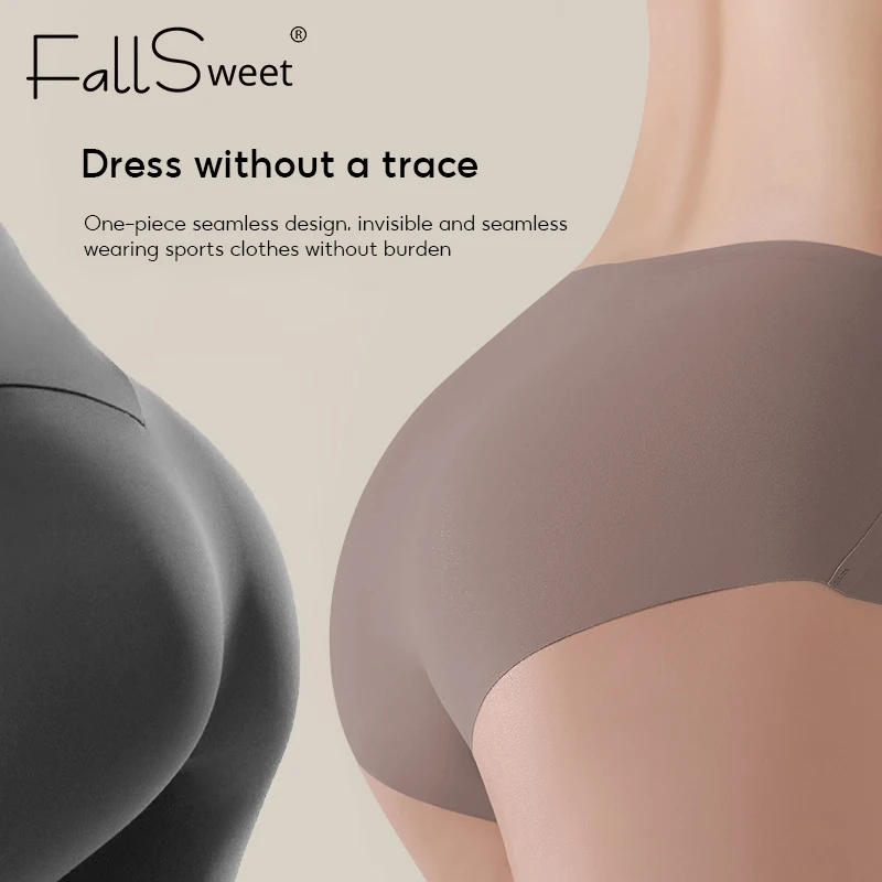 FalllSweet 4PCS Seamless Panties for Woman Ice Silk Underwear Soft Thin Briefs Women's Underpants Fashion Sexy Female Lingerie - Image 2