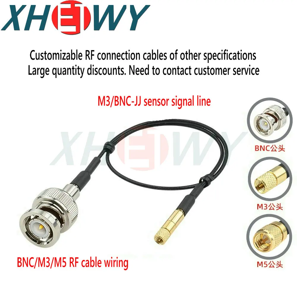 BNC male head to M3 male head M5 male head pressure sensor dedicated RF signal line BNC-JJ sensor signal line
