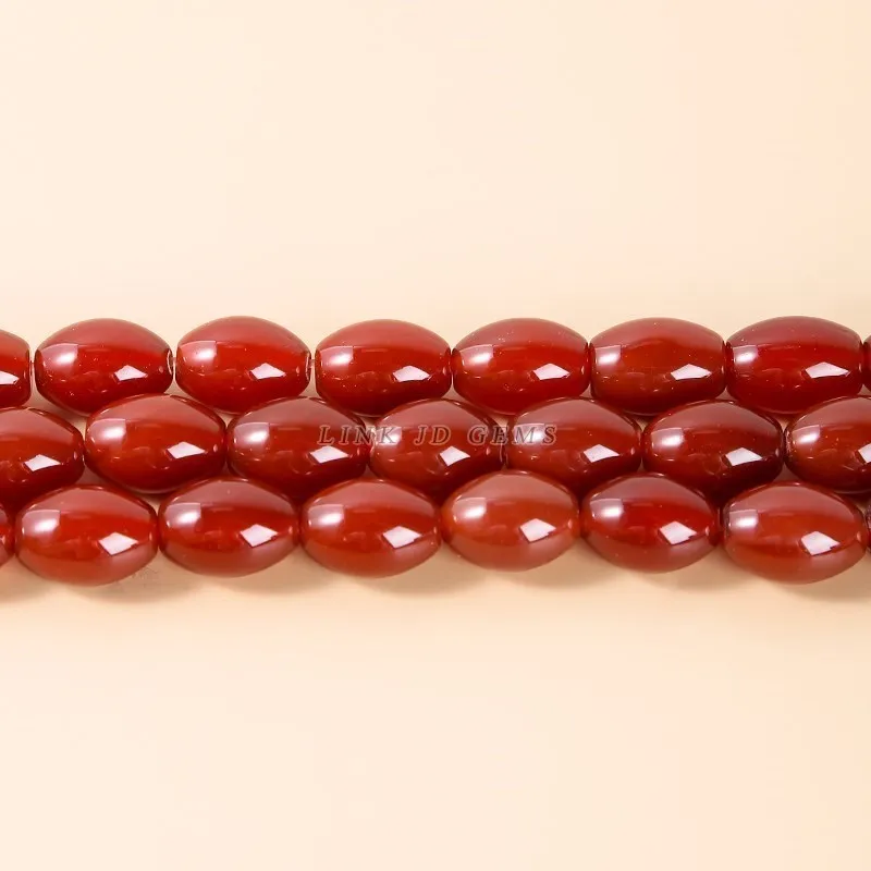 High Quality Natural Red Agate Rice Shape Beads Smooth Loose Spacer Beads For Jewelry Making Necklace Earring Diy Accessories