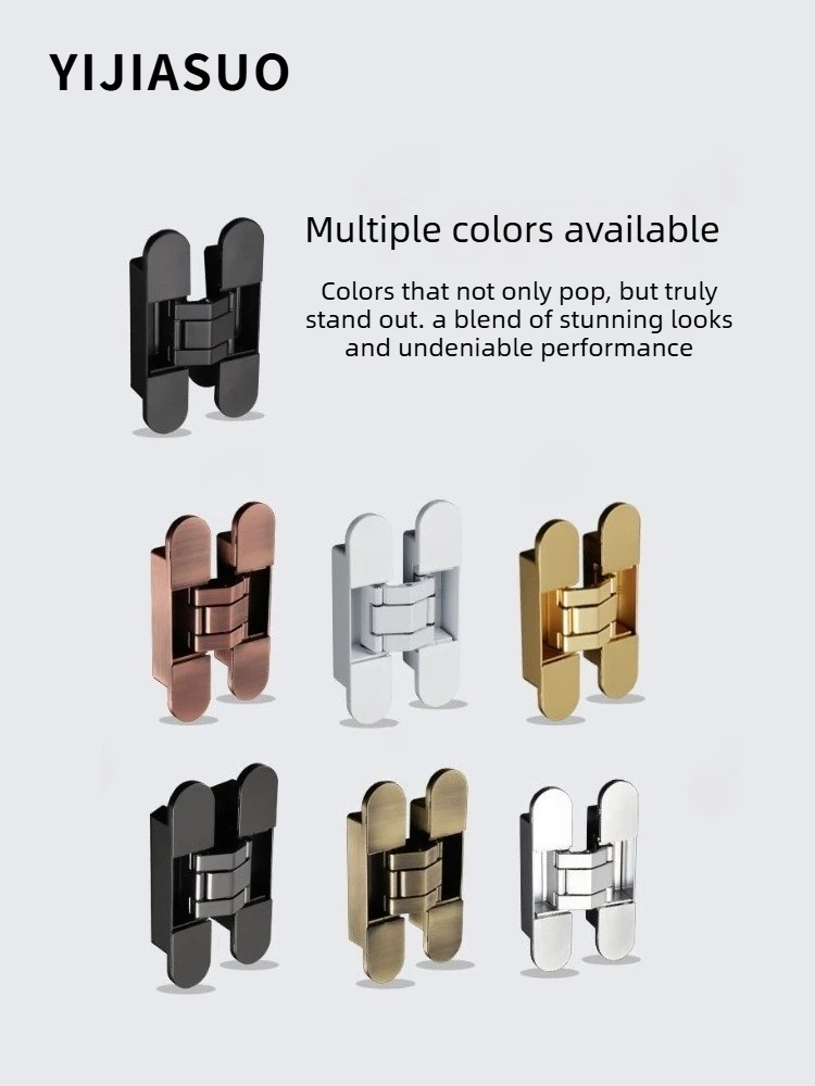 3D Adjustable Concealed Door Hinge, Inward & Outward 180° Opening, Hidden Door Hinge for Wooden Door, Secret Door Cross Hinge