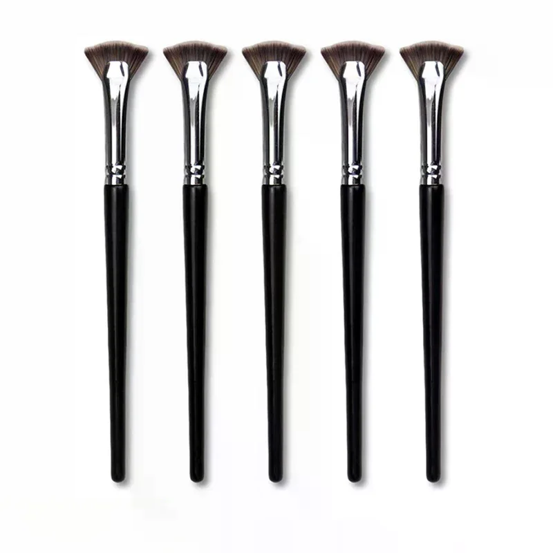1 brosse à cils en forme d'éventail, douce, sans perte de poils, professionnelle, pour maquillage des cils, mascara, surligneur, poudre, outil de dégradé