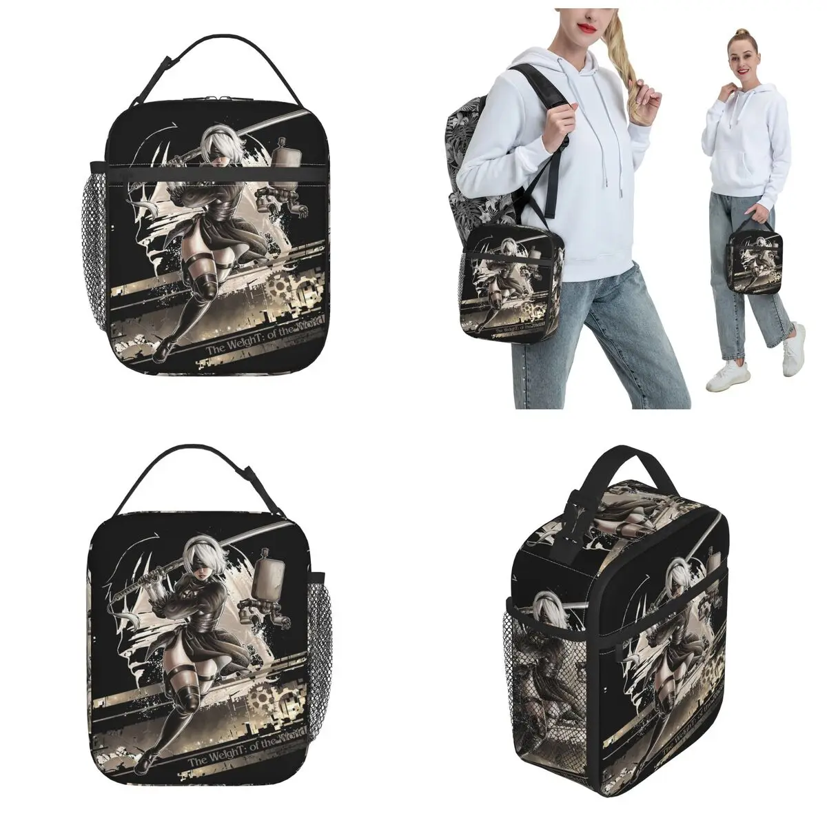 The Weight Of The World Thermal Insulated Lunch Bag Nier Automata Video Game Reusable Food Bag Container Thermal Cooler Food Box