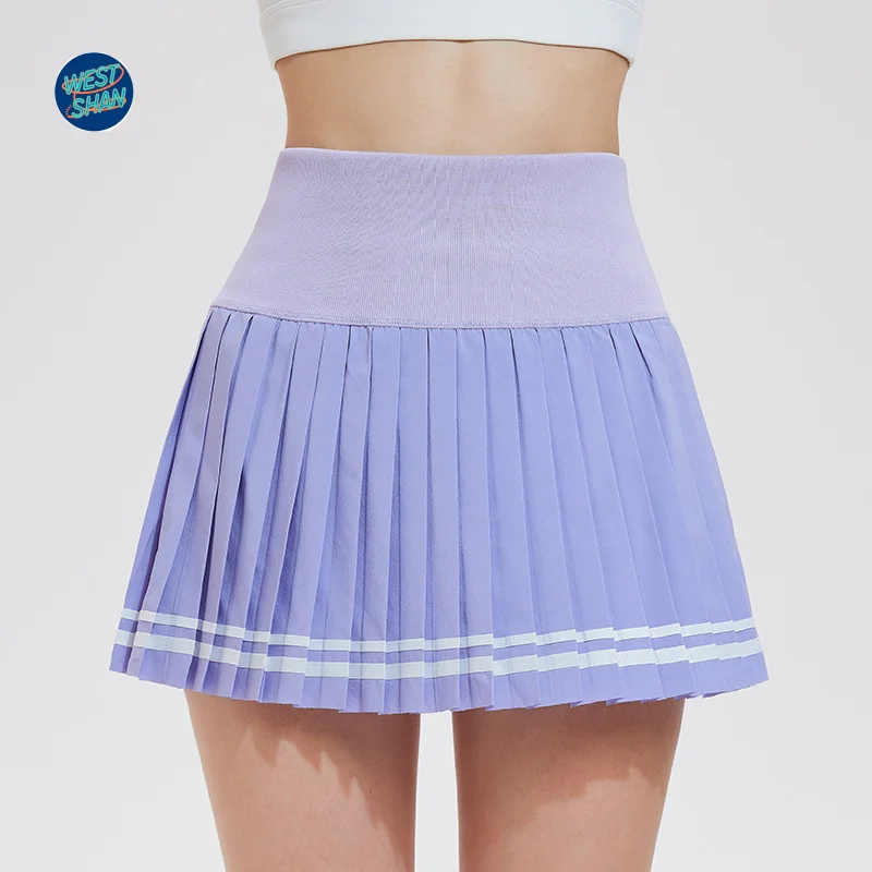 WESTSHAN Luxury Quality EU US Size Women Tennis Skirt High-Waisted Hot Girl Pleated Badminton Yoga Fitness Sports Short Skirt