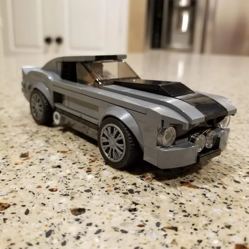 225pcs MOC Eleanor Gone In 60 Seconds Fordes Mustangs Shelby GT500 City Champions Model Building Blocks Christmas Gift Idea