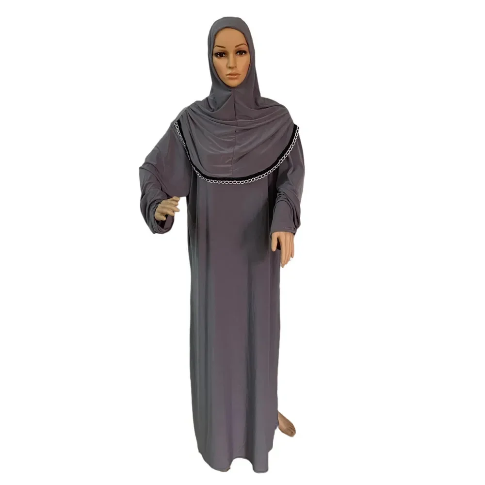 Musulmano Copertura Completa Indumento di Preghiera Eid Abaya Con Cappuccio Abito Islamico Tradizionale Turchia One Piece Donne Hijab Burqa Arabo Ramadan Robe