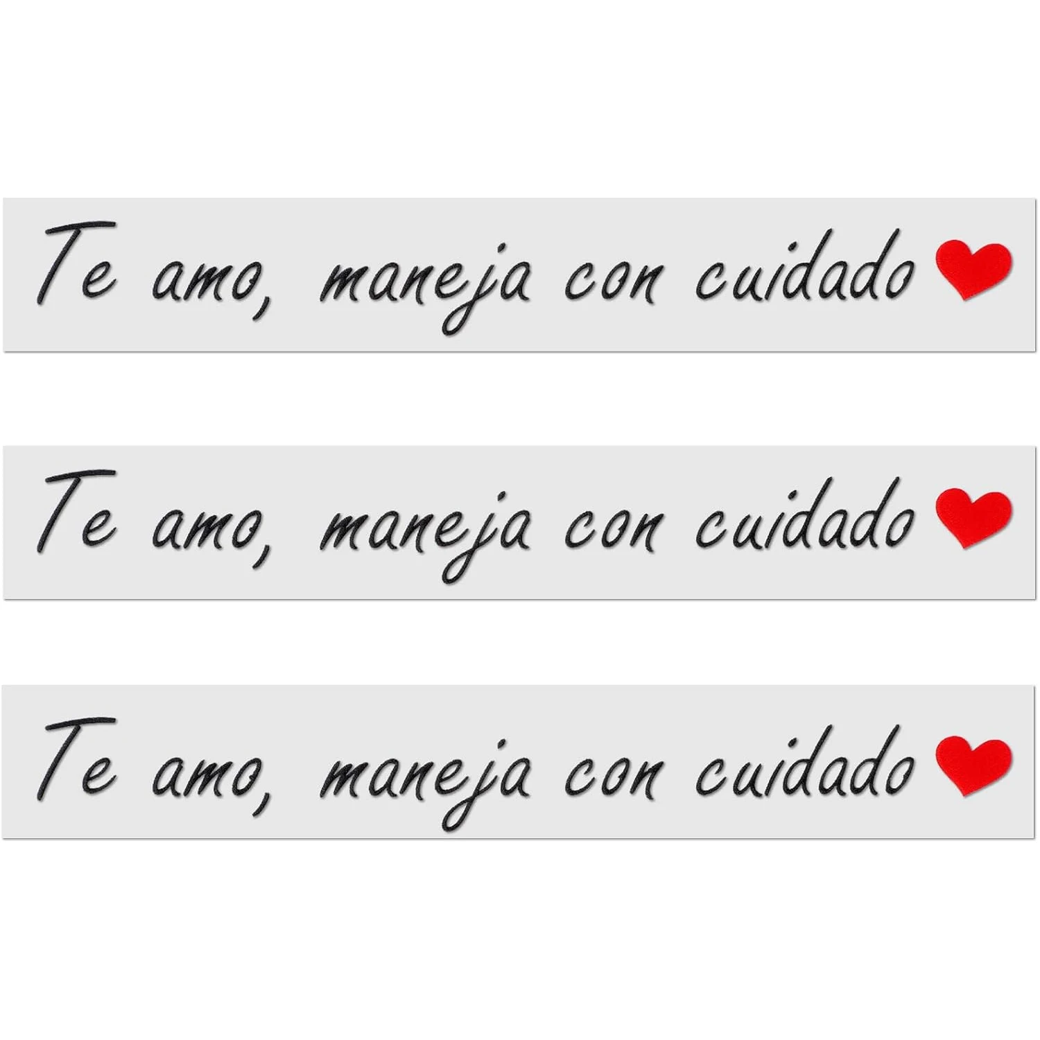 3pcs Te Amo Maneja Con Cuidado Sticker Waterproof Spanish I Love You Drive Safe Motivational Automotive Rear View Mirror Decals