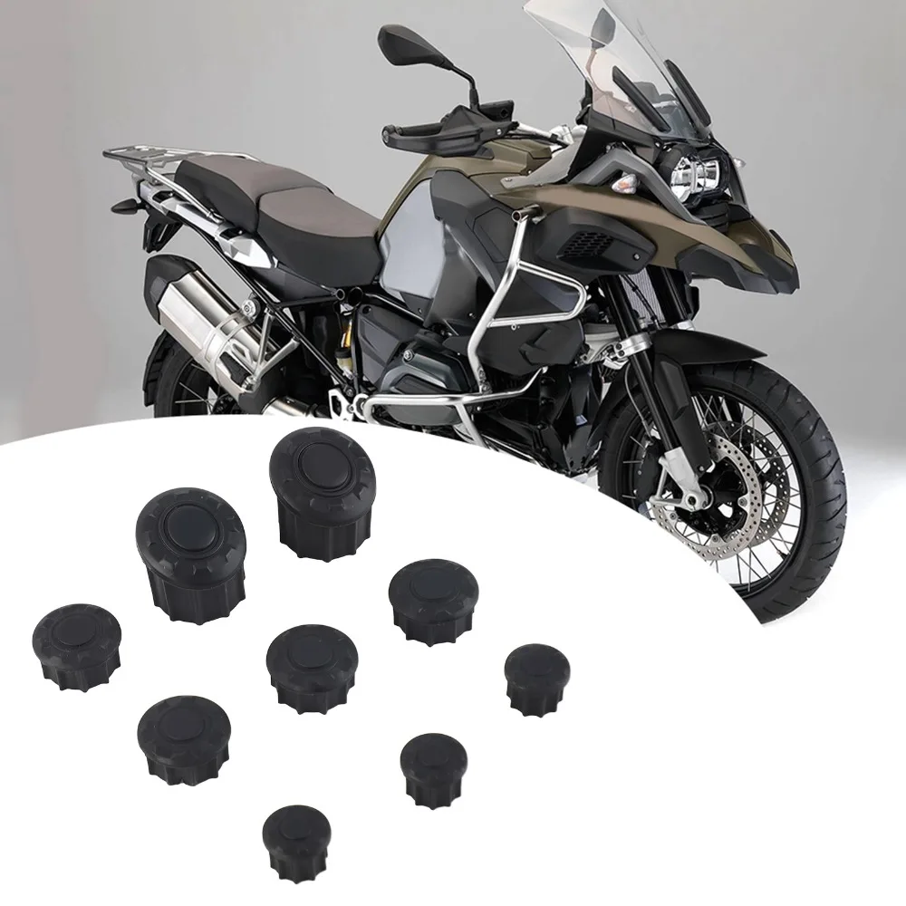 

9pcs Plastic Frame Hole Cover Caps Rustproof Smooth Frame Hole Plug Side Body Frame Panel for BMW R1200GS LC Adventure 14-18