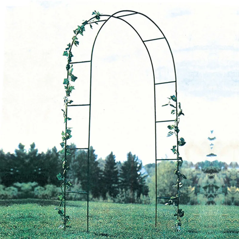 

Classic White Outdoor Iron Metal Frame Arbor Festival Moon Gated Garden Rose Arch