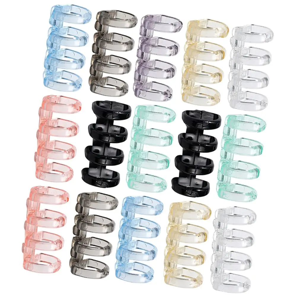

16pcs Binder Rings Plastic Book Notebook Spiral Loose Leaf 4 Hole School Supply Removable Decorative Clamp