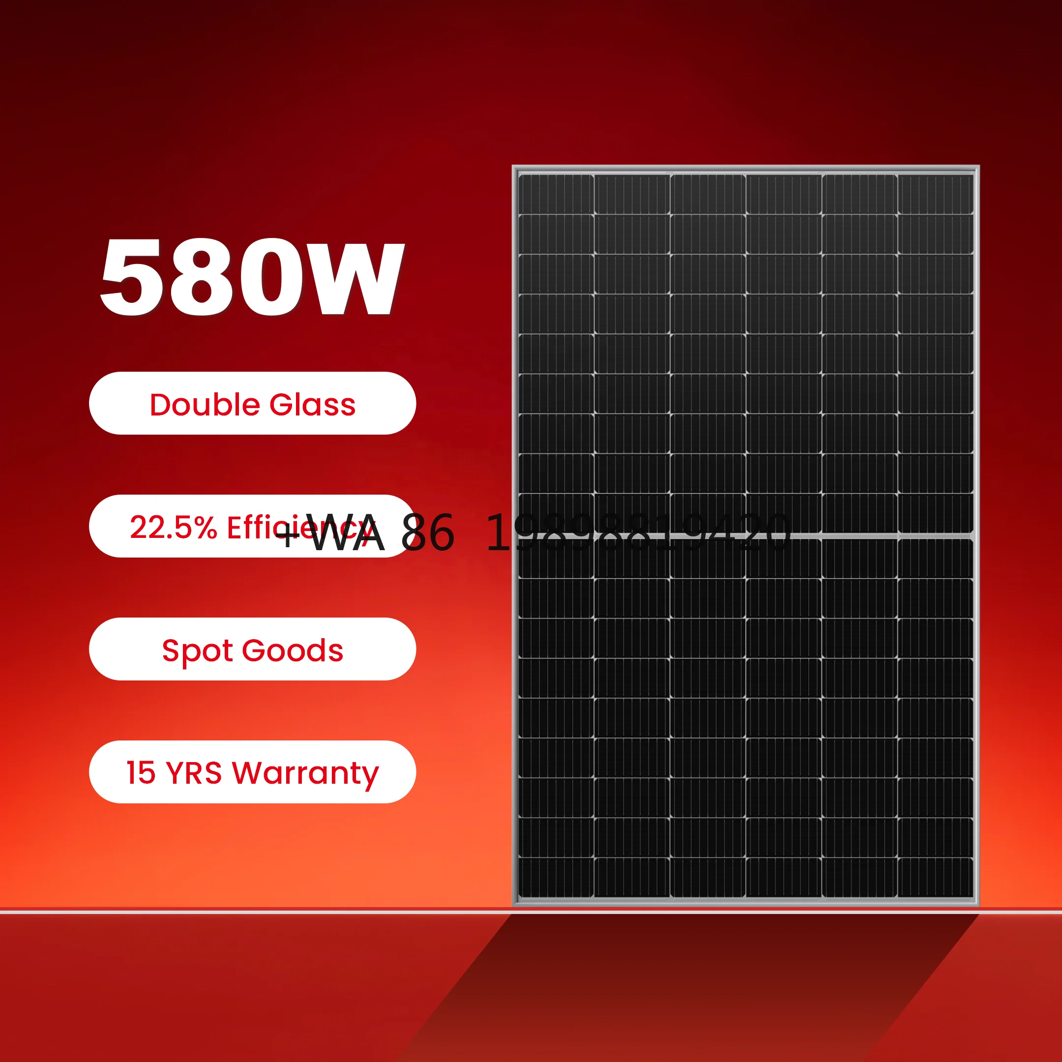 

Фотоэлектрическая панель Фотоэлектрический модуль Panneaux Solaires 450 Вт до 1000 Вт Двусточные монокристаллические солнечные панели