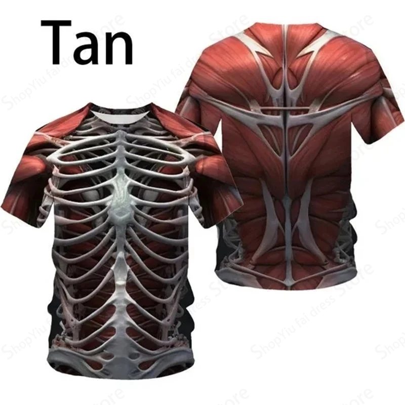 Mens T Shirt 3d Funny Muscle Pattern Print T-shirt Men Women Fashion Short Sleeve T-shirt Kids Hip Hop Tops Tees Skeleton Tshirt