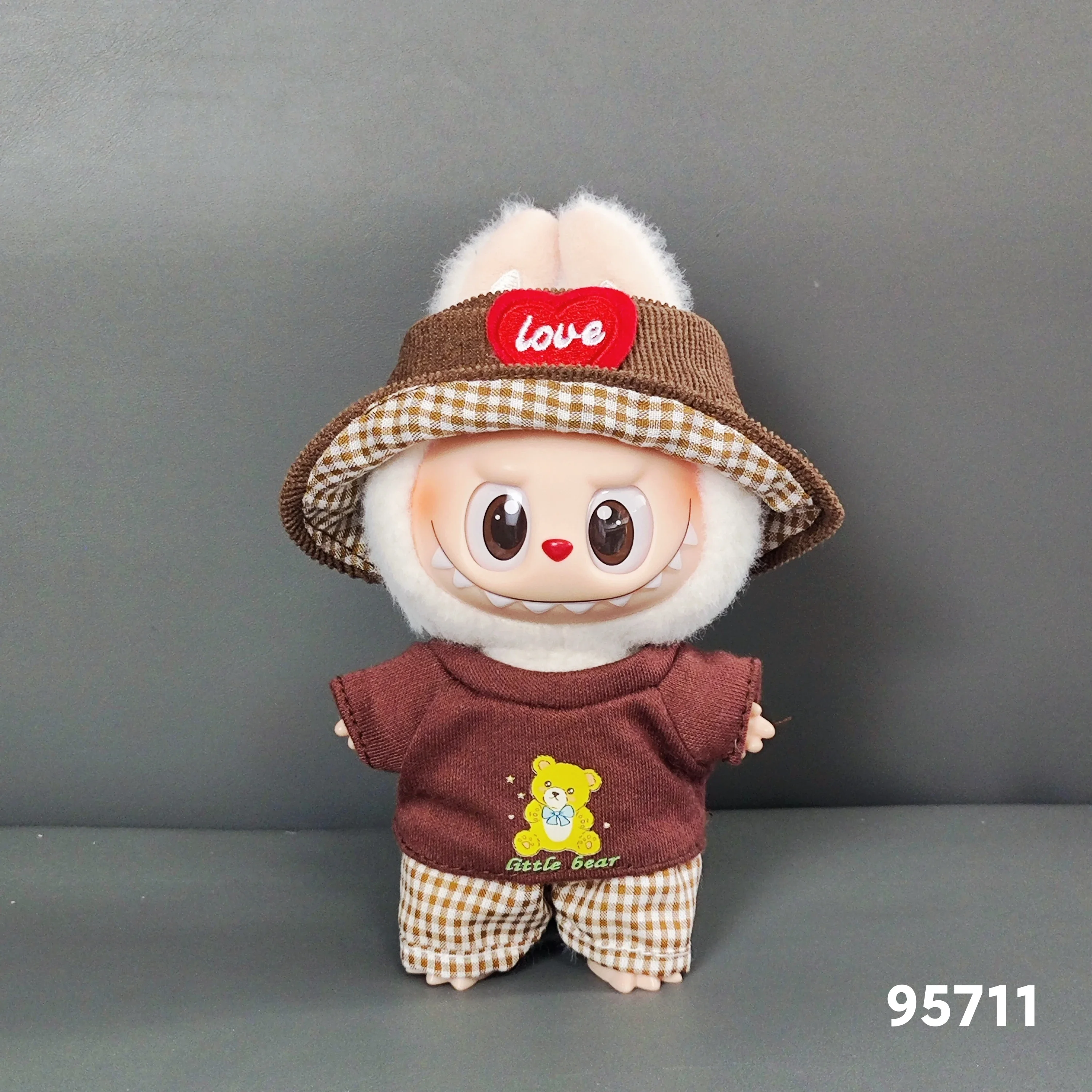 Kleidung für Labubu 17 cm Mini-Plüschpuppenkleidungszubehör für Korea Kpop EXO