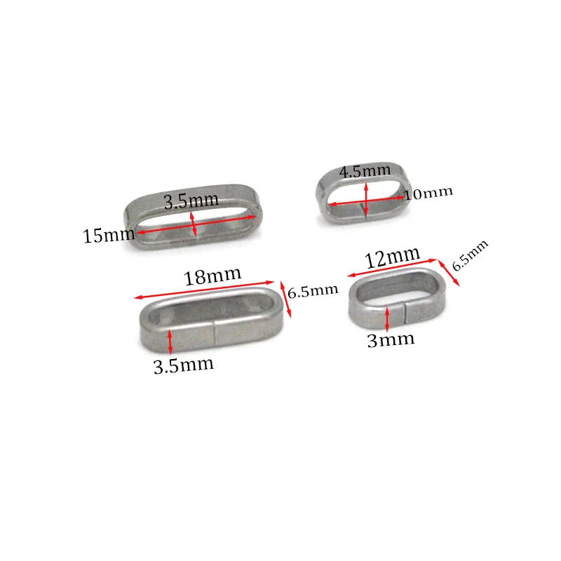 30pcs Stainless Steel Smooth Charms Slider Spacer Beads Accessories for Flat Leather Cord Bracelet Jewelry Making Findings