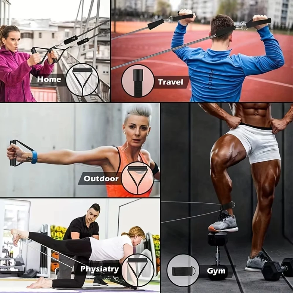 Resistance Strap Set, Sports Strap with Door Anchor, Handle, Handbag, Leg and Ankle Straps for Resistance Training, Unisex